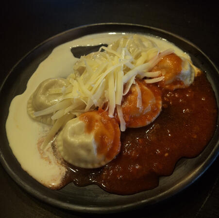 Sorrentinos de calabaza y muzzarella